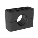 Rohrschelle, Schwere-Baureihe, schwarz, PP, gerippt