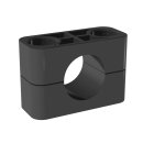 Rohrschelle, Schwere-Baureihe, schwarz, PP, glatt