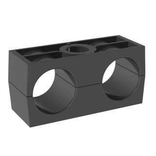 Rohrschelle, Doppel-Baureihe, schwarz, PA, glatt