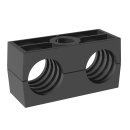Rohrschelle, Doppel-Baureihe, schwarz, PP, glatt