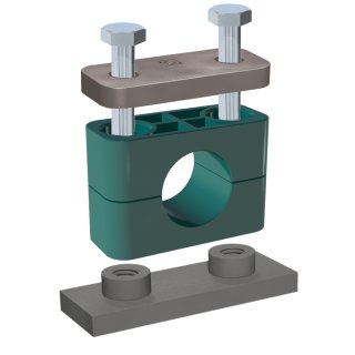 Komplettschelle, Schwere-Baureihe, grün, PP, glatt, AS kurz