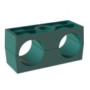 Rohrschelle, Doppel-Baureihe, grün, PP, glatt,...