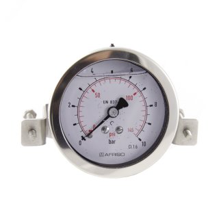 Rohrfeder-Glyzerinmanometer,NG 63,Anschl. hinten mitte,Bügel,G 1/4 Zoll,Typ D751