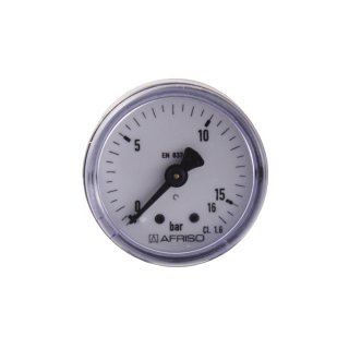 Rohrfeder-Standardmanometer, NG 50, Anschluss hinten mitte, G 1/4 Zoll, Typ D111