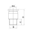 GE-Steckverschraubung mit Innensechskant, rund, SQSG386I, R 3/8 Zoll, 6 mm