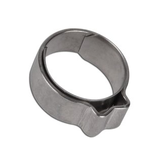 Schlauchklemme, 1-Ohr-Klemme m. vorm. Einlagering VA, EOK, SP 10,6 mm - 12,6 mm