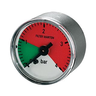 Verschmutzungsanzeigen, Manometer DG200-06, AS hinten, Anzeige +2,0 bar
