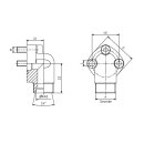 Flanschverschraubung 90° - 24°, WF 30LK-L12/3K,...
