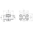 SAE Einschweiß-Flanschverbinder, DFS 108 STM, 2...