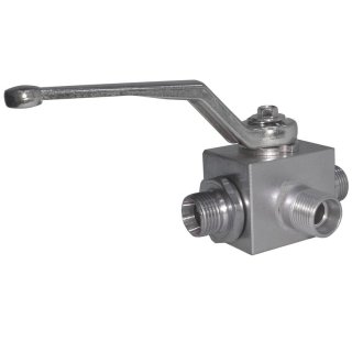 3-Wege-Kugelhahn mit L-Bohrung, BK3-R14-6-11231-L, G 1/4 Zoll, DN06