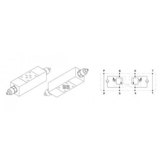 Senkbremsventil doppelt, OVCDEFC301, CETOP3-NG6, 20 bar 200 bar, 35 l/min