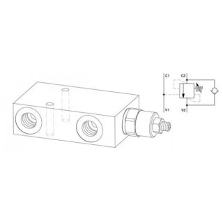 Senkbremsventil einfach, OVCSEL3801, G 3/8 Zoll, 20 bar 200 bar, 60 l/min