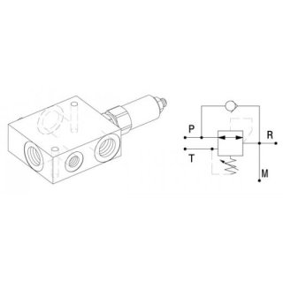 Druckminderventil, RP25VU3801D, G 3/8 Zoll, 20 bar 100 bar, 25 l/min, 300 bar