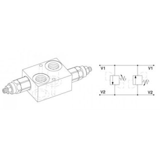 Doppel-Druckbegrenzungsventil, VLP40DI3802A, 40 bar 250 bar, 35 l/min