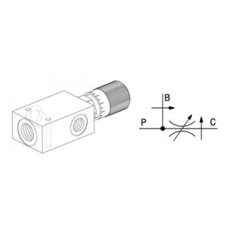 3-Wege Stromregelventil, RFP9012B, 1/2 Zoll, 2 l/min - 50 l/min, max. D 90 l/min