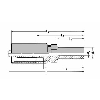 Pressnippel DN06 RS 8, Rohrstutzen blank