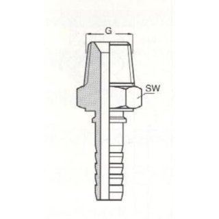 Pressnippel, DN12 AGN 1/2 , konischer AGnippel NPTF SW22
