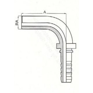 Pressnippel, DN10 BEL 12mm, Rohrstutzen RSL blank 90°