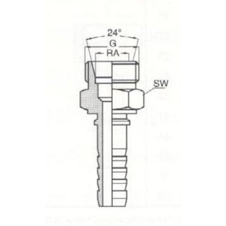Pressnippel, DN16 CES 20 M30 x 2, SW30, AGnippel 24° Innenkonus, metr.