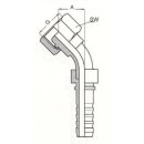 Pressnippel, DN10 DKR 3/8, SW22 45°, Dichtkegel...