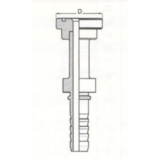 Pressnippel, DN50 SFL.3 R 2 D=71.4, SAE-Flansch 3000 PSI