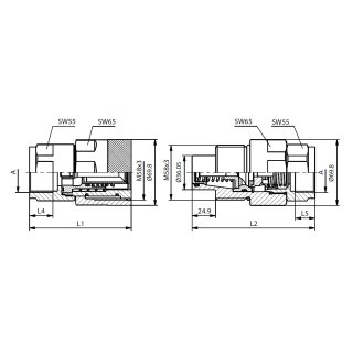 Schraub-Kupplungsstecker flachdichtend mit IG DIN 3852, BG 8, 1 1/4 Zoll, FT