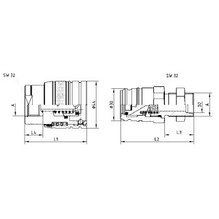 Bremsleitungskupplung Stecker , Schneidringanschluss, BG 3, 15L, Serie BP
