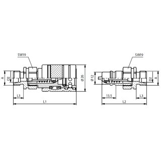 Steck-Kupplungsstecker , Schneidringanschluss, BG 1, 08L, Serie HP