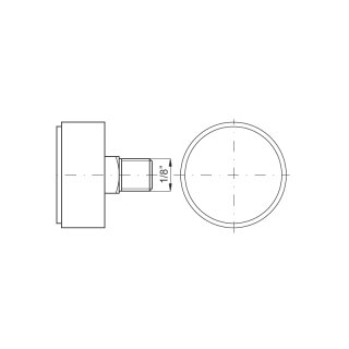 Manometer, Typ M40A, NG 40, AL hinten, G 1/8 Zoll, 0 / 12 bar