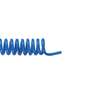 Spiral-Pneumatikschlauch, AD 8 mm, ID 6 mm, PA, blau, AL 5 m, 19 bar