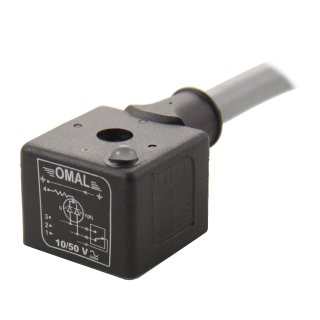 Gerätestecker BF A für Druckschalter, LED rot/2 grün/3, 24 VDC, Kabel 1.5m