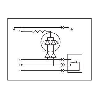 Gerätestecker BF A für Druckschalter, LED rot/3 grün/2, 24 VDC, Kabel 1.5m