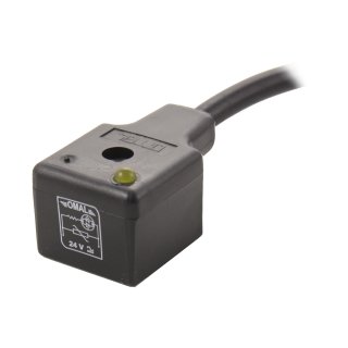Gerätestecker BF A, LED gelb, 24V AC/DC und VDR, Kabel 5m