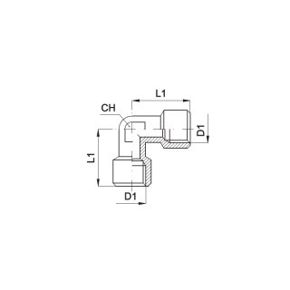 L-Aufschraubverschraubung, Typ A 021 01 01, IG G 1 Zoll