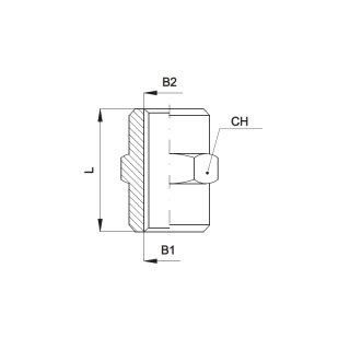 Reduziermuffe, Typ A 007 01 01 (15 M), R 1 Zoll / R 1 Zoll
