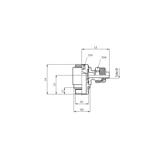 Schwenk-L-Verschraubung, Typ C30 08 14, AG G 1/4 Zoll, 8-6 mm