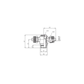 Schwenk-T-Verschraubung, Typ C31 06 14, AG G 1/4 Zoll, 6-4 mm