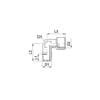 L-Verschraubung, Typ A 022 38 38, AG R 3/8 Zoll, IG G 3/8 Zoll