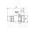 Serie 26SF AW MXN, Stecknippel-AG, G 1/2 Zoll, NW 7,2 / 40 qmm, ME vernickelt