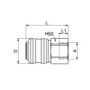 Serie 26KA IW MPN, Verschlusskupplung IG, 1/4 Zoll, NW 7,2 / 40 qmm